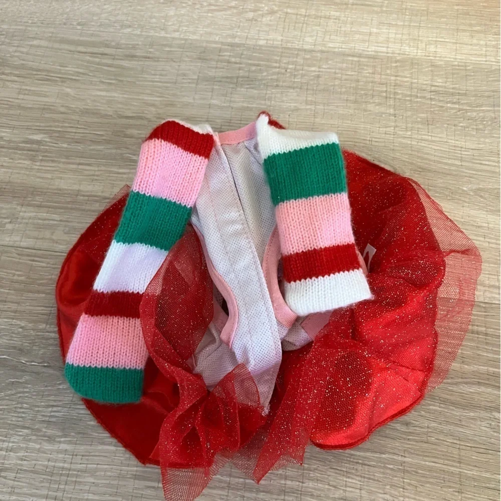 Build A Bear Winter Striped Dress with Shoes